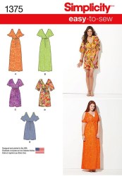 1375 EZ PULLOVER SS DRESS 2 LENGTHS PATTERN XXS-XXL 4-26